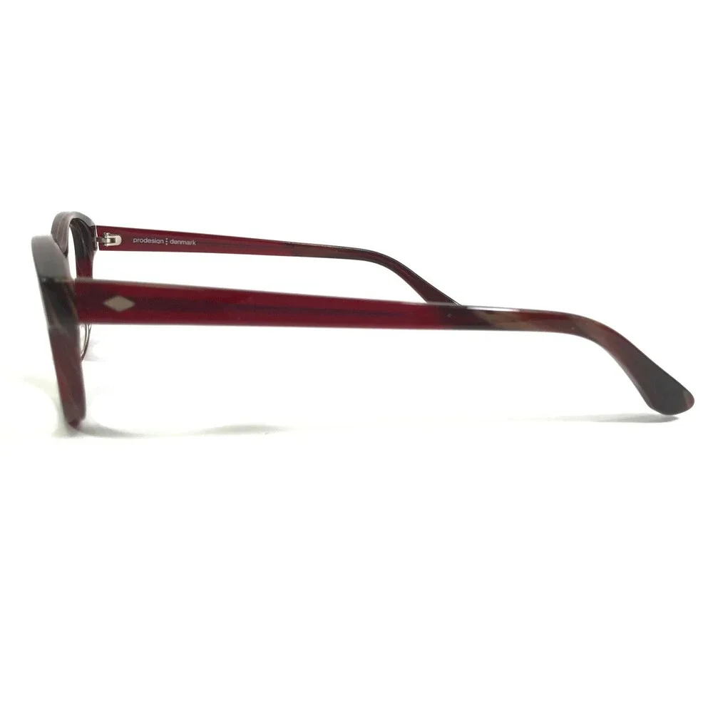 Prodesign Denmark Eyeglasses Frames 1744 c.3834 Brown Red Horn Cat Eye 52-16-140